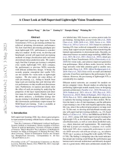 A Closer Look at Self-Supervised Lightweight Vision Transformers