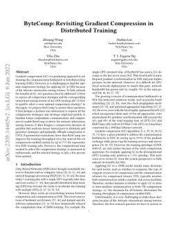 ByteComp: Revisiting Gradient Compression in Distributed Training