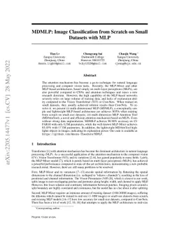 MDMLP: Image Classification from Scratch on Small Datasets with MLP
