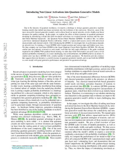 Introducing Non-Linear Activations into Quantum Generative Models