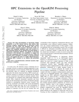 HPC Extensions to the OpenKIM Processing Pipeline