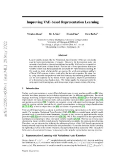 Improving VAE-based Representation Learning