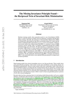 The Missing Invariance Principle Found -- the Reciprocal Twin of
  Invariant Risk Minimization