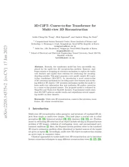 3D-C2FT: Coarse-to-fine Transformer for Multi-view 3D Reconstruction