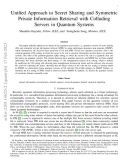 Unified Approach to Secret Sharing and Symmetric Private Information
  Retrieval with Colluding Servers in Quantum Systems