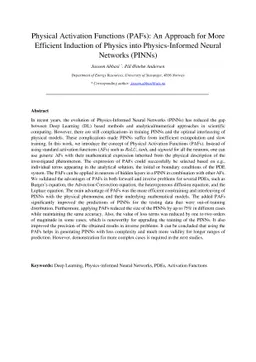 Physical Activation Functions (PAFs): An Approach for More Efficient
  Induction of Physics into Physics-Informed Neural Networks (PINNs)