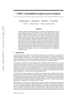 COFS: Controllable Furniture layout Synthesis