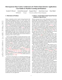 Heterogeneous Data-Centric Architectures for Modern Data-Intensive
  Applications: Case Studies in Machine Learning and Databases