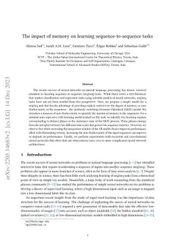 The impact of memory on learning sequence-to-sequence tasks