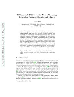 L3Cube-MahaNLP: Marathi Natural Language Processing Datasets, Models,
  and Library