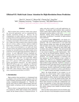 EfficientViT: Multi-Scale Linear Attention for High-Resolution Dense
  Prediction