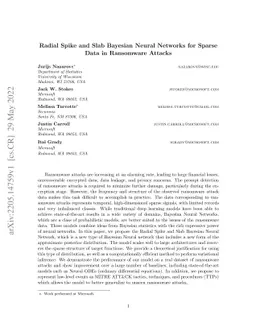 Radial Spike and Slab Bayesian Neural Networks for Sparse Data in
  Ransomware Attacks