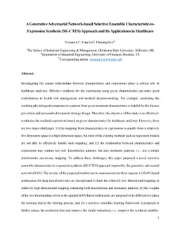 A Generative Adversarial Network-based Selective Ensemble
  Characteristic-to-Expression Synthesis (SE-CTES) Approach and Its
  Applications in Healthcare