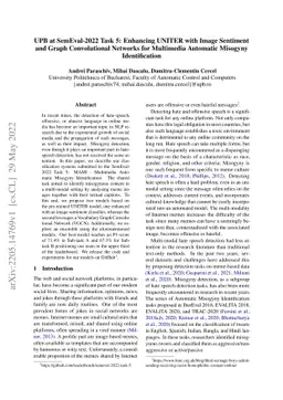 UPB at SemEval-2022 Task 5: Enhancing UNITER with Image Sentiment and
  Graph Convolutional Networks for Multimedia Automatic Misogyny Identification