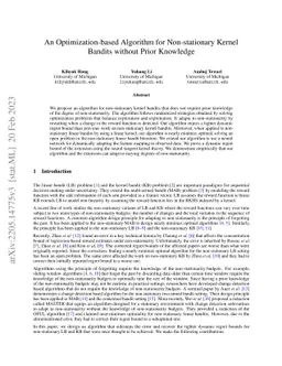 An Optimization-based Algorithm for Non-stationary Kernel Bandits
  without Prior Knowledge