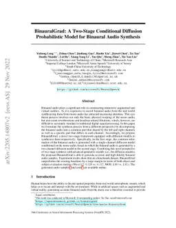 BinauralGrad: A Two-Stage Conditional Diffusion Probabilistic Model for
  Binaural Audio Synthesis