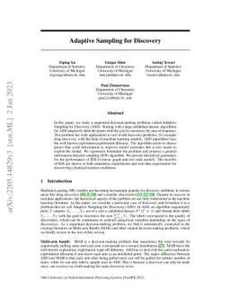 Adaptive Sampling for Discovery