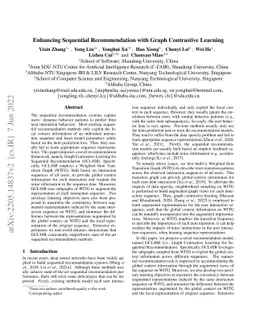 Enhancing Sequential Recommendation with Graph Contrastive Learning