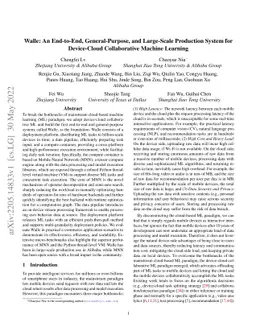 Walle: An End-to-End, General-Purpose, and Large-Scale Production System
  for Device-Cloud Collaborative Machine Learning