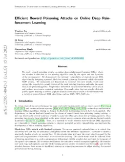 Efficient Reward Poisoning Attacks on Online Deep Reinforcement Learning
