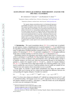 Leave-one-out Singular Subspace Perturbation Analysis for Spectral
  Clustering