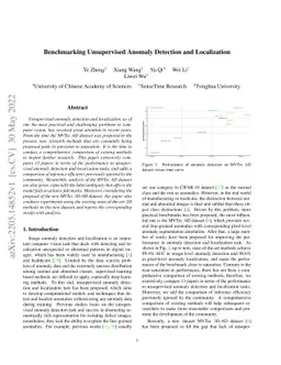 Benchmarking Unsupervised Anomaly Detection and Localization