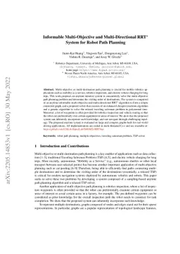 Informable Multi-Objective and Multi-Directional RRT* System for Robot
  Path Planning