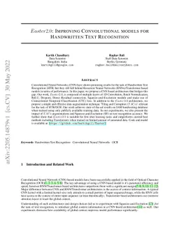 Easter2.0: Improving convolutional models for handwritten text
  recognition