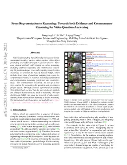 From Representation to Reasoning: Towards both Evidence and Commonsense
  Reasoning for Video Question-Answering