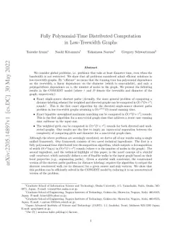 Fully Polynomial-Time Distributed Computation in Low-Treewidth Graphs