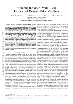 Exploring the Open World Using Incremental Extreme Value Machines