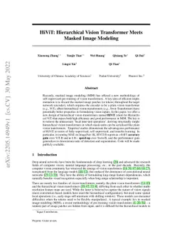 HiViT: Hierarchical Vision Transformer Meets Masked Image Modeling