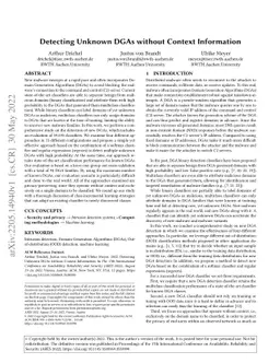 Detecting Unknown DGAs without Context Information