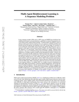 Multi-Agent Reinforcement Learning is a Sequence Modeling Problem