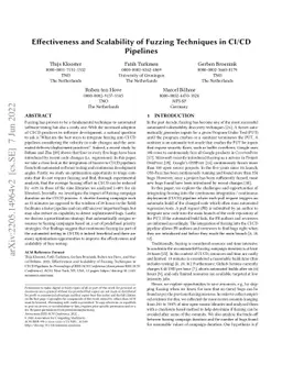 Effectiveness and Scalability of Fuzzing Techniques in CI/CD Pipelines