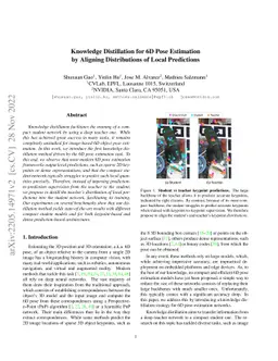 Knowledge Distillation for 6D Pose Estimation by Aligning Distributions
  of Local Predictions
