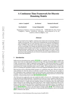A Continuous Time Framework for Discrete Denoising Models