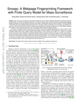 Snoopy: A Webpage Fingerprinting Framework with Finite Query Model for
  Mass-Surveillance
