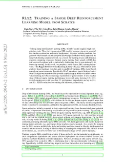 RLx2: Training a Sparse Deep Reinforcement Learning Model from Scratch