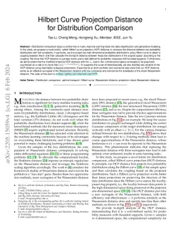 Hilbert Curve Projection Distance for Distribution Comparison