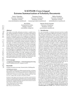 X-SCITLDR: Cross-Lingual Extreme Summarization of Scholarly Documents