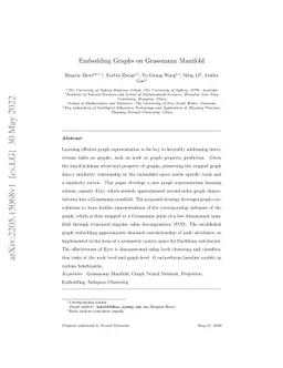 Embedding Graphs on Grassmann Manifold