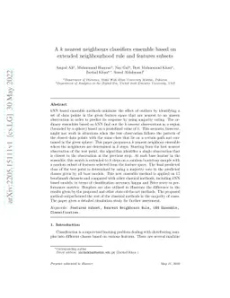 A k nearest neighbours classifiers ensemble based on extended
  neighbourhood rule and features subsets