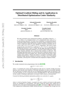 Optimal Gradient Sliding and its Application to Distributed Optimization
  Under Similarity