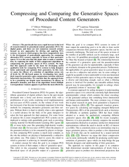 Compressing and Comparing the Generative Spaces of Procedural Content
  Generators