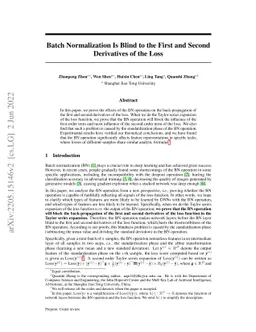 Batch Normalization Is Blind to the First and Second Derivatives of the
  Loss