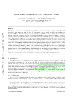 Theme Aspect Argumentation Model for Handling Fallacies