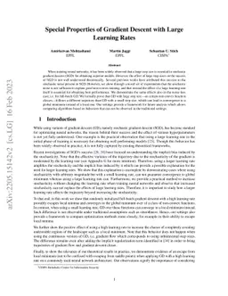Special Properties of Gradient Descent with Large Learning Rates