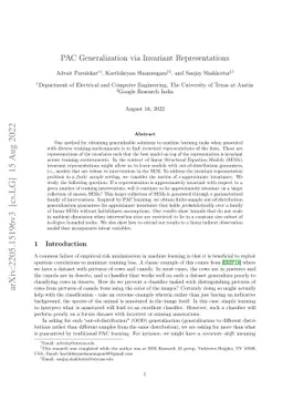 PAC Generalization via Invariant Representations