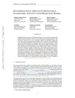 Backpropagation through Combinatorial Algorithms: Identity with
  Projection Works